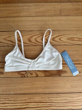 Blue Canoe Organic Cotton Bralette - made in USA - Natural Cream - Small - NWT